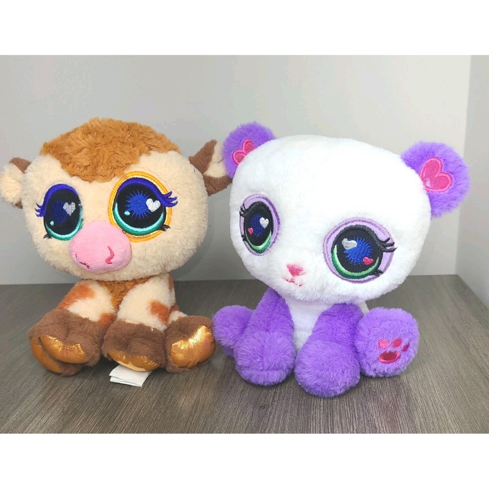 Littlest Pet Shop Cuddle Plush Lot 2 Panda Giraffe Hasbro 2024 Stuffed Animals